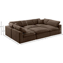 Meridian Comfy Brown Velvet Modular Sectional IMAGE 10