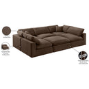 Meridian Comfy Brown Velvet Modular Sectional IMAGE 11
