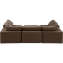 Meridian Comfy Brown Velvet Modular Sectional IMAGE 3