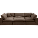 Meridian Comfy Brown Velvet Modular Sectional IMAGE 5