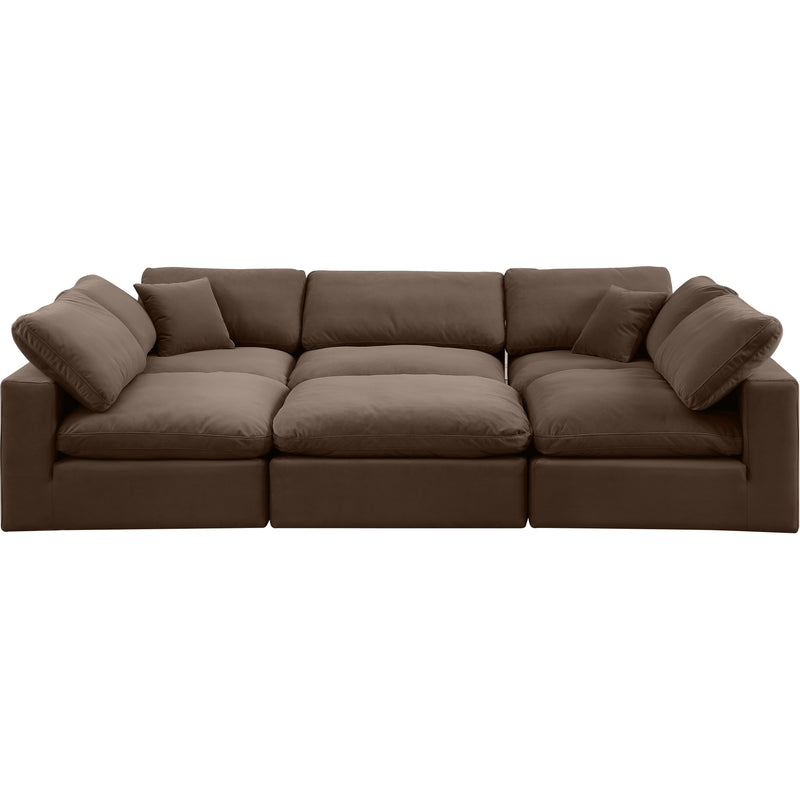 Meridian Comfy Brown Velvet Modular Sectional IMAGE 5