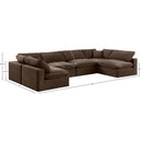 Meridian Comfy Brown Velvet Modular Sectional IMAGE 10