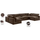 Meridian Comfy Brown Velvet Modular Sectional IMAGE 11