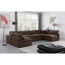 Meridian Comfy Brown Velvet Modular Sectional IMAGE 2