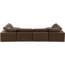Meridian Comfy Brown Velvet Modular Sectional IMAGE 3