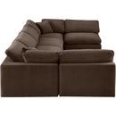Meridian Comfy Brown Velvet Modular Sectional IMAGE 4