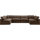 Meridian Comfy Brown Velvet Modular Sectional IMAGE 5