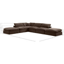 Meridian Comfy Brown Velvet Modular Sectional IMAGE 10