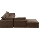 Meridian Comfy Brown Velvet Modular Sectional IMAGE 4