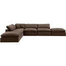 Meridian Comfy Brown Velvet Modular Sectional IMAGE 5