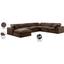 Meridian Comfy Brown Velvet Modular Sectional IMAGE 11