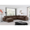 Meridian Comfy Brown Velvet Modular Sectional IMAGE 2
