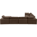 Meridian Comfy Brown Velvet Modular Sectional IMAGE 3