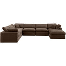 Meridian Comfy Brown Velvet Modular Sectional IMAGE 5