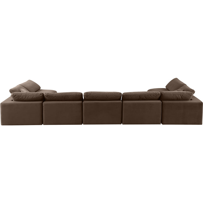 Meridian Comfy Brown Velvet Modular Sectional IMAGE 3