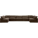 Meridian Comfy Brown Velvet Modular Sectional IMAGE 5