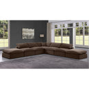 Meridian Comfy Brown Velvet Modular Sectional IMAGE 2