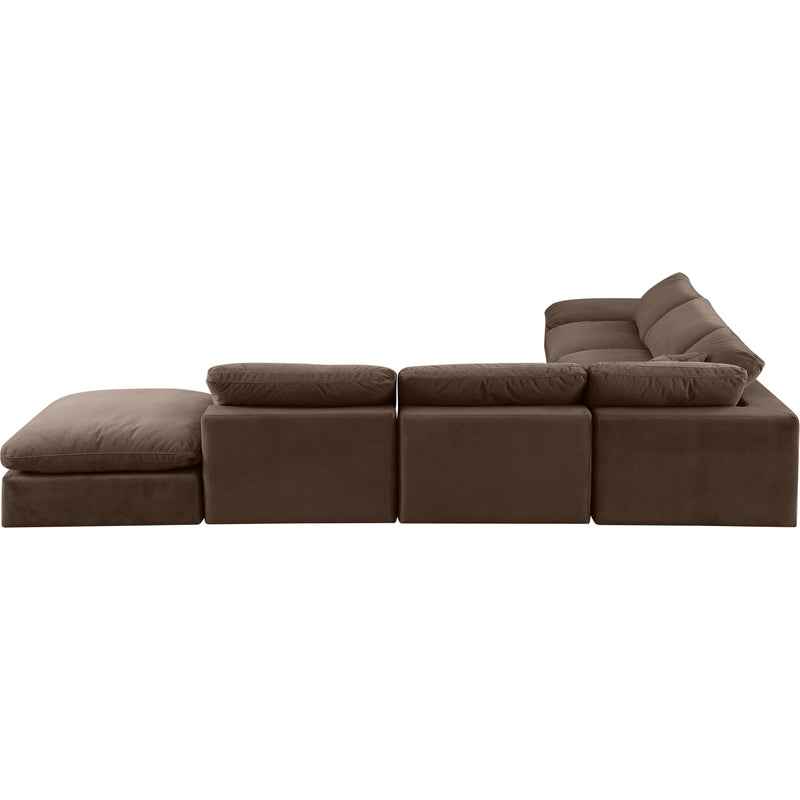 Meridian Comfy Brown Velvet Modular Sectional IMAGE 3