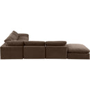 Meridian Comfy Brown Velvet Modular Sectional IMAGE 4