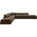 Meridian Comfy Brown Velvet Modular Sectional IMAGE 5