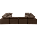 Meridian Comfy Brown Velvet Modular Sectional IMAGE 3