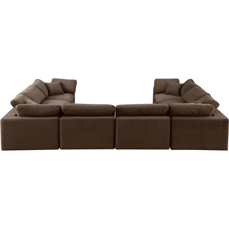 Meridian Comfy Brown Velvet Modular Sectional IMAGE 3