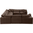 Meridian Comfy Brown Velvet Modular Sectional IMAGE 4