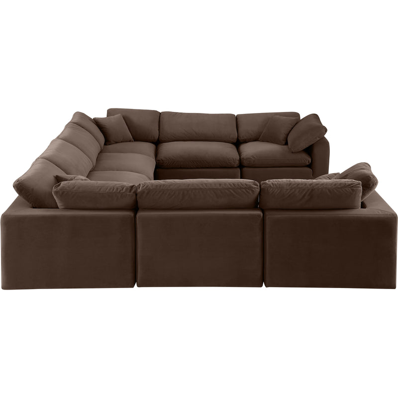 Meridian Comfy Brown Velvet Modular Sectional IMAGE 4