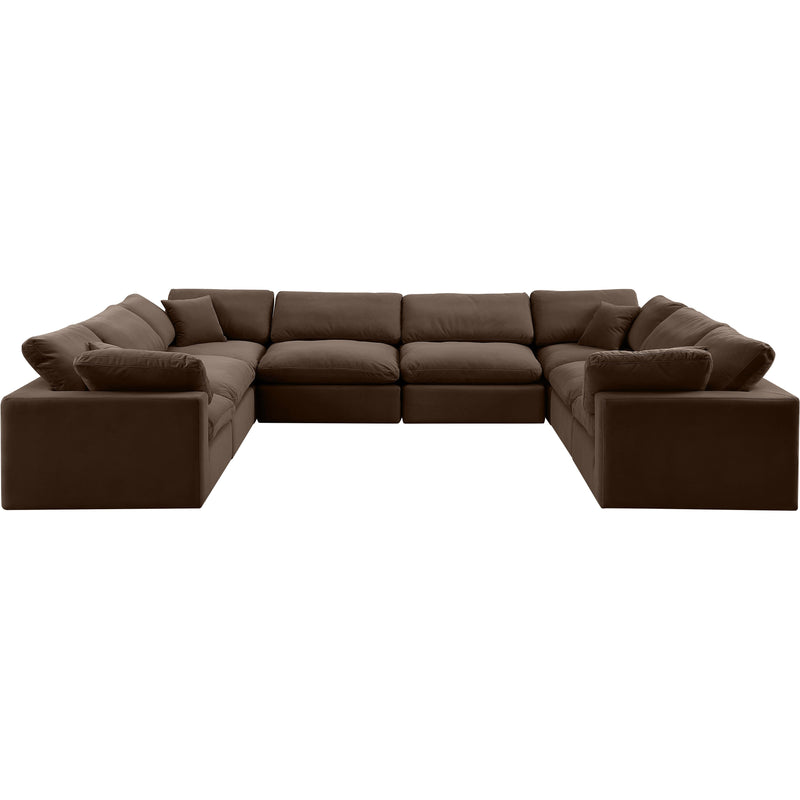 Meridian Comfy Brown Velvet Modular Sectional IMAGE 5