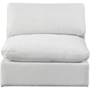 Meridian Comfy Cream Velvet Modular Armless Chair IMAGE 4