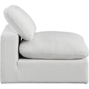 Meridian Comfy Cream Velvet Modular Armless Chair IMAGE 5