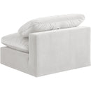 Meridian Comfy Cream Velvet Modular Armless Chair IMAGE 6