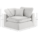 Meridian Comfy Cream Velvet Modular Corner Chair IMAGE 12