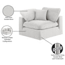 Meridian Comfy Cream Velvet Modular Corner Chair IMAGE 13