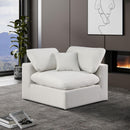 Meridian Comfy Cream Velvet Modular Corner Chair IMAGE 2