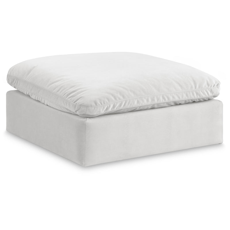Meridian Comfy Cream Velvet Modular Ottoman IMAGE 1