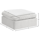 Meridian Comfy Cream Velvet Modular Ottoman IMAGE 5