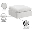 Meridian Comfy Cream Velvet Modular Ottoman IMAGE 6