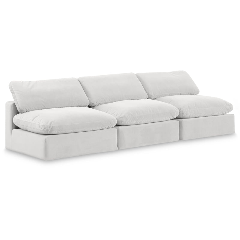 Meridian Comfy Cream Velvet Modular Sofa IMAGE 1