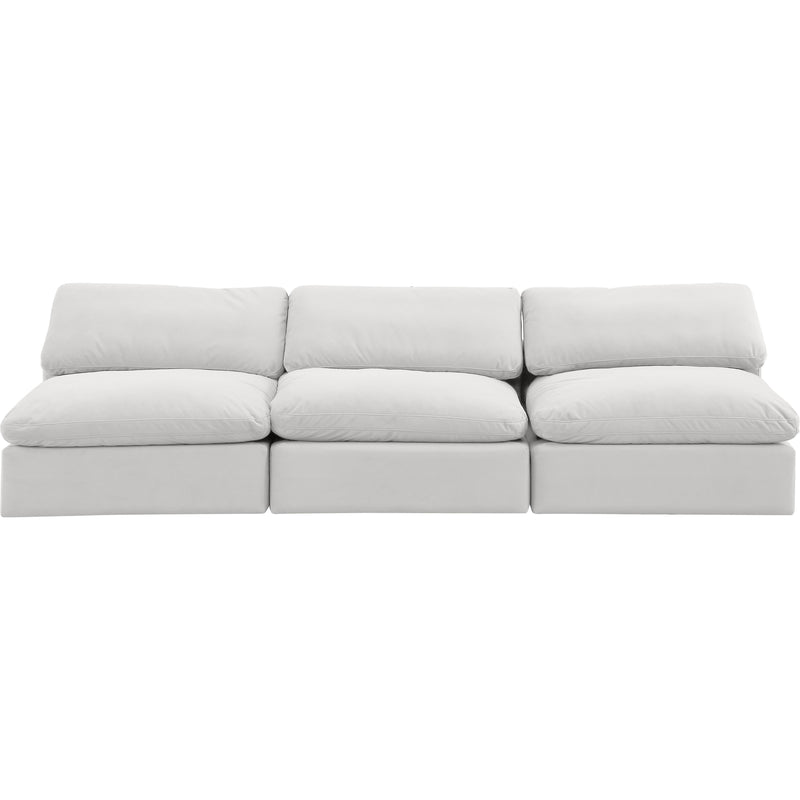 Meridian Comfy Cream Velvet Modular Sofa IMAGE 4