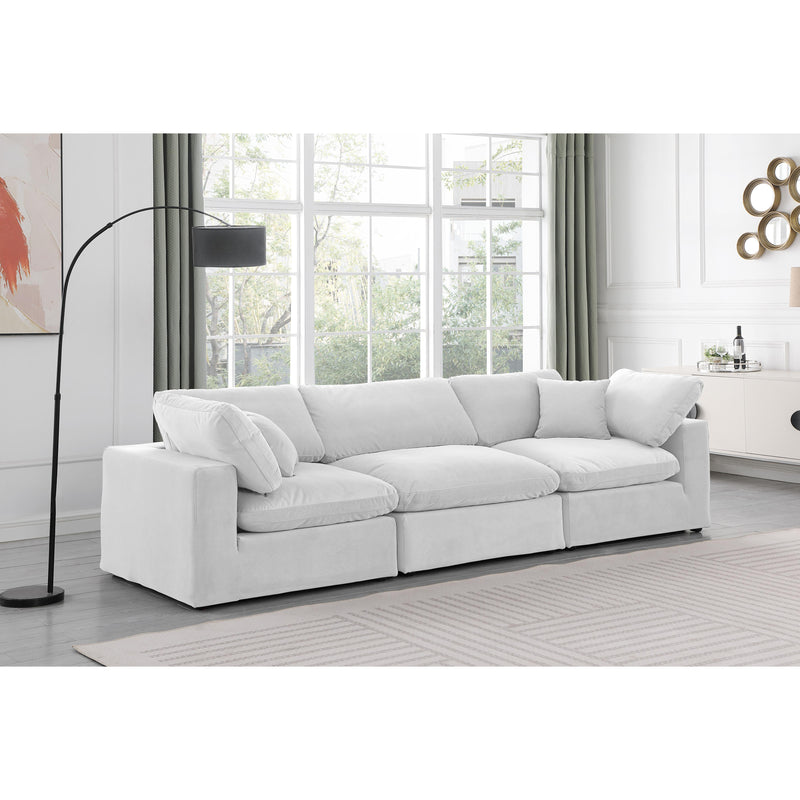 Meridian Comfy Cream Velvet Modular Sofa IMAGE 2