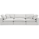 Meridian Comfy Cream Velvet Modular Sofa IMAGE 4