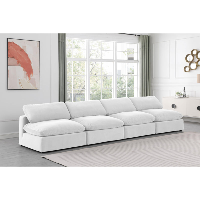 Meridian Comfy Cream Velvet Modular Sofa IMAGE 2