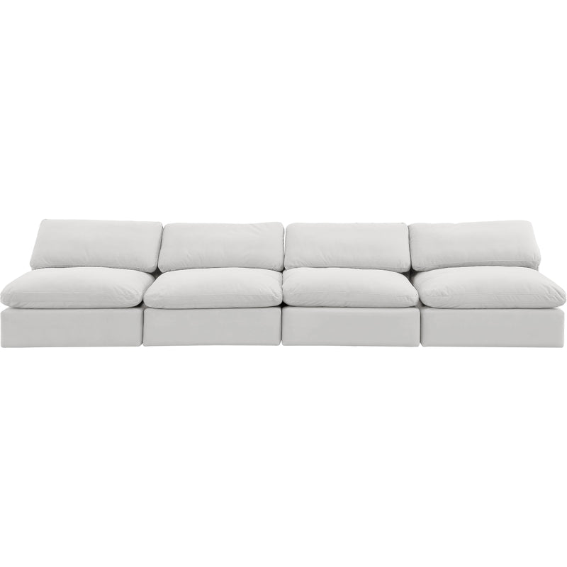 Meridian Comfy Cream Velvet Modular Sofa IMAGE 4