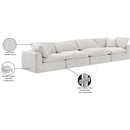 Meridian Comfy Cream Velvet Modular Sofa IMAGE 11