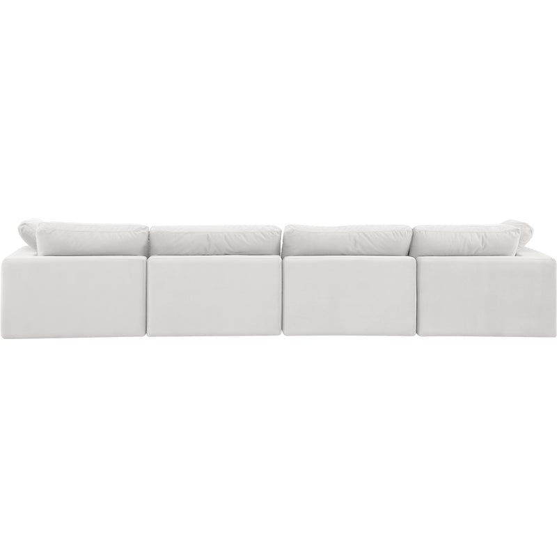 Meridian Comfy Cream Velvet Modular Sofa IMAGE 3