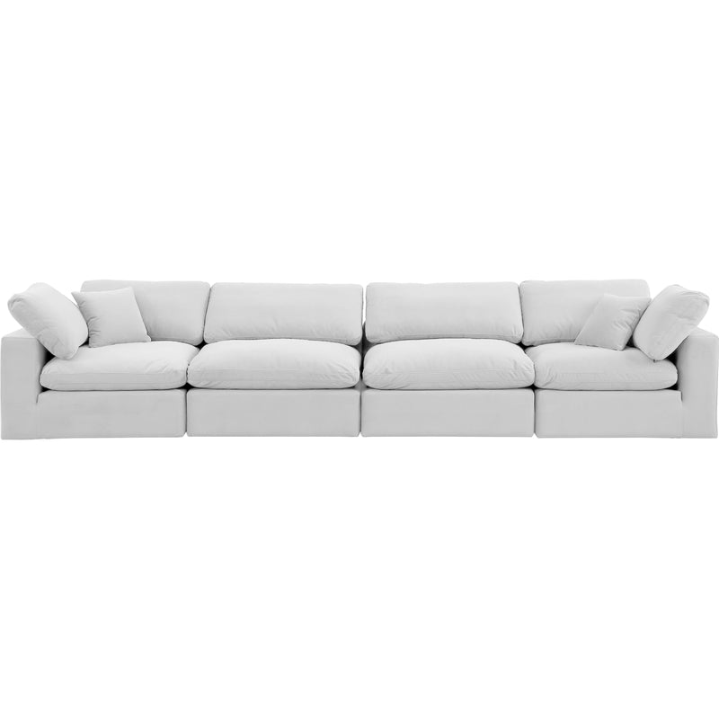 Meridian Comfy Cream Velvet Modular Sofa IMAGE 4