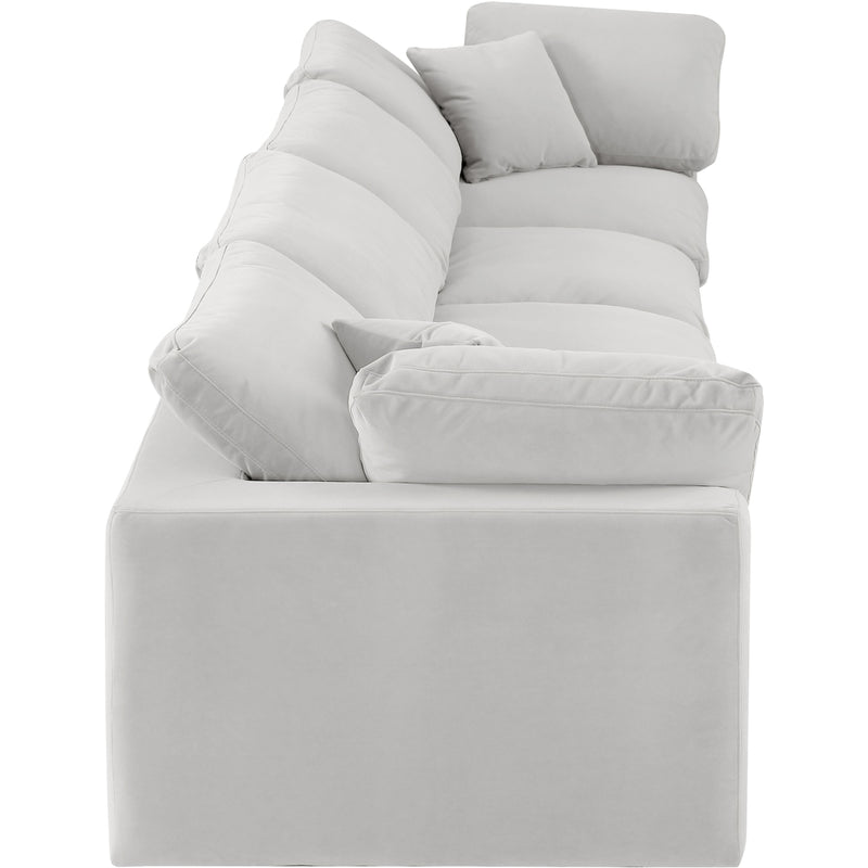 Meridian Comfy Cream Velvet Modular Sofa IMAGE 5