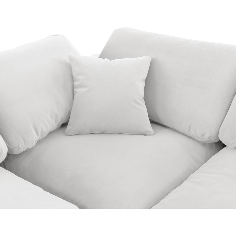 Meridian Comfy Cream Velvet Modular Sofa IMAGE 8