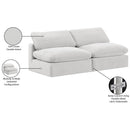 Meridian Comfy Cream Velvet Modular Sofa IMAGE 10